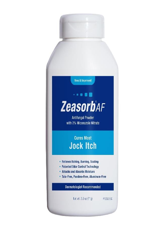Zeasorb Super Absorbent Antifungal Treatment Powder for Jock Itch, Dermatologist Recommended, Attacks & Absorbs Moisture, Patented Odor Control Technology, with Bentonite Clay and Aloe, 2.5 oz bottle - Image 1
